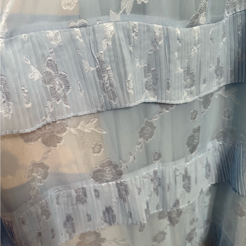 Light Blue Floral Tiered Slip Dress - Picture 3 of 4